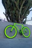 AeroFix Cycles Sole Neon Green Full Glow In The Dark Fixie Bike in LA Arts District
